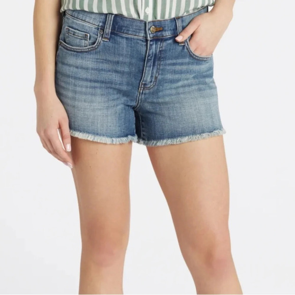 PISTOLA Eliana Fray Hem Blue Jeans Short Size 28 - Picture 4 of 7